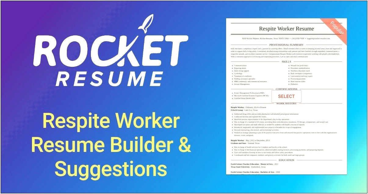 Respite Worker Resume Job Objective Sample