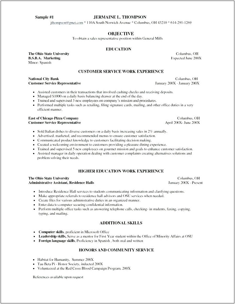 Restaurant Captain Job Description Resume