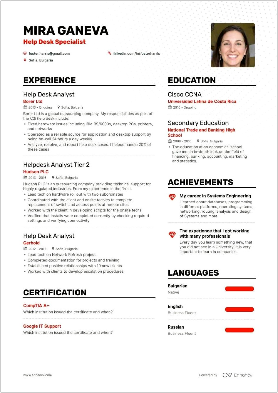 Resume A+ Cisco Graphic Examples