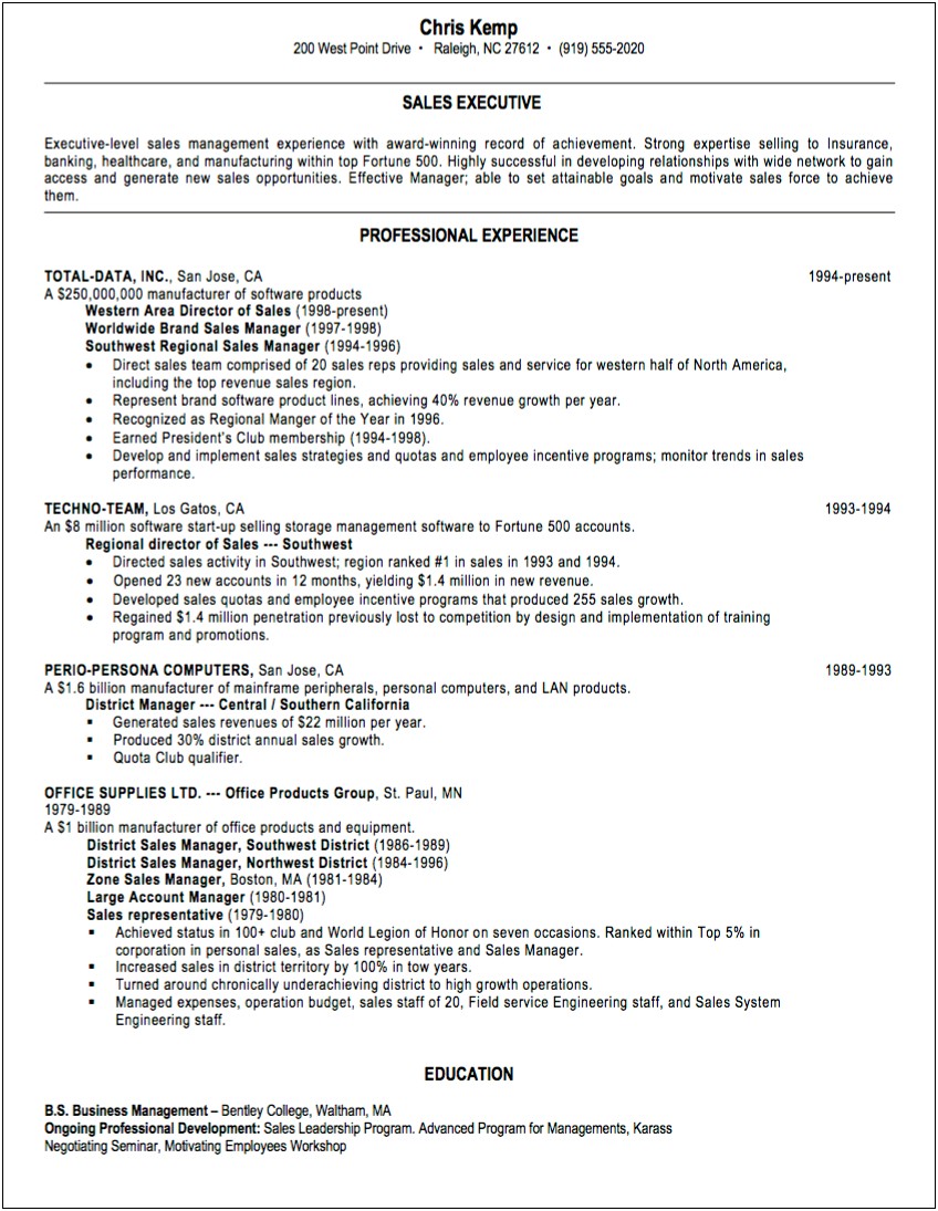 Resume Accomplishments Examples For Sales
