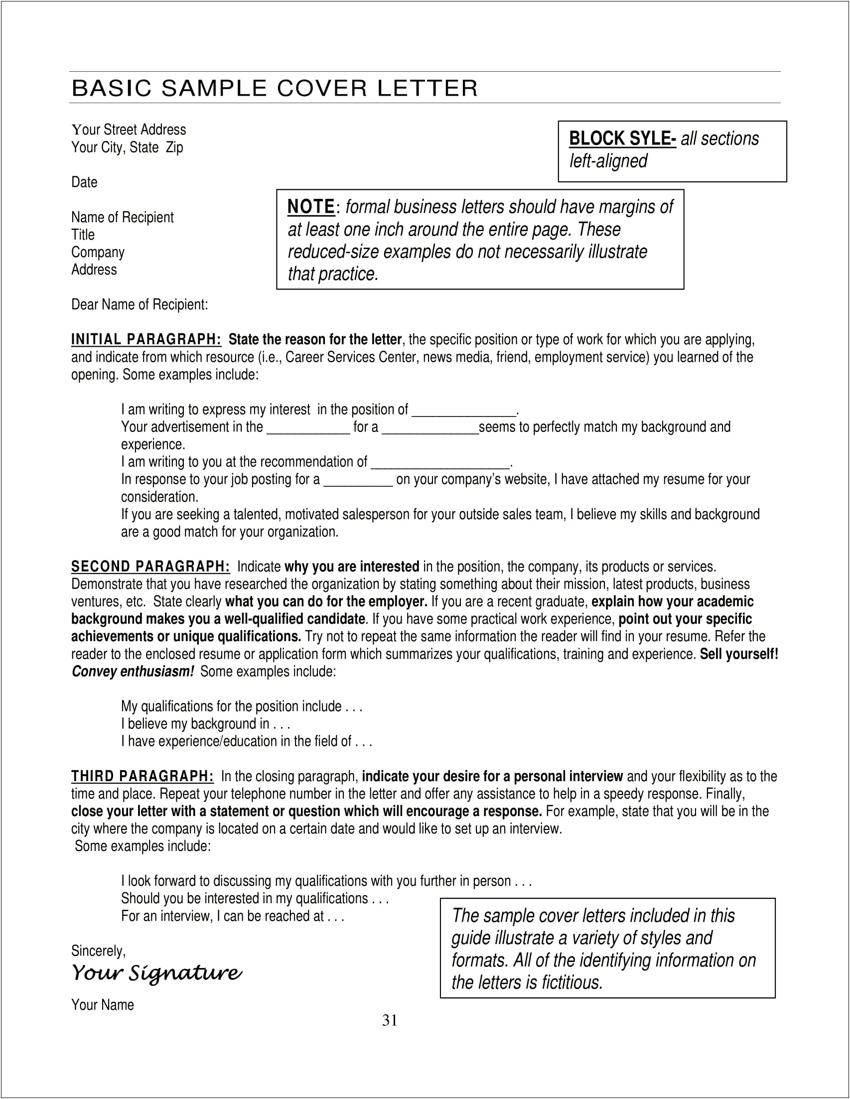 Resume And Cover Letter Examples Pdf