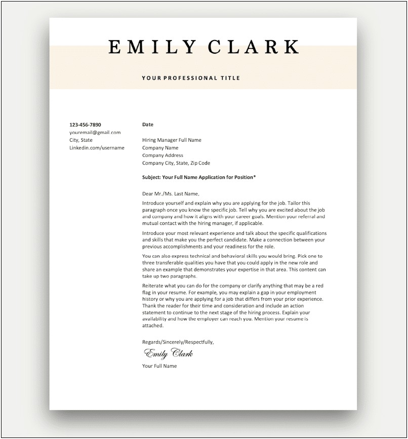 Resume And Cover Letter Samples Free