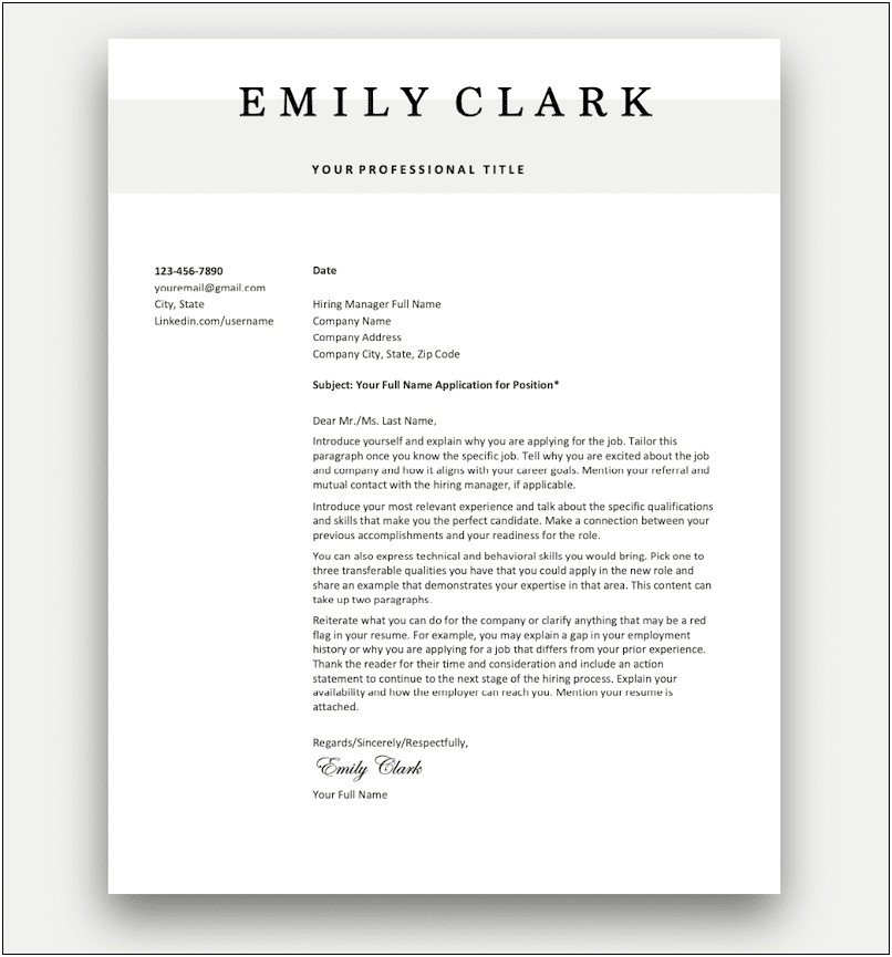 Resume And Cover Letter Template Download