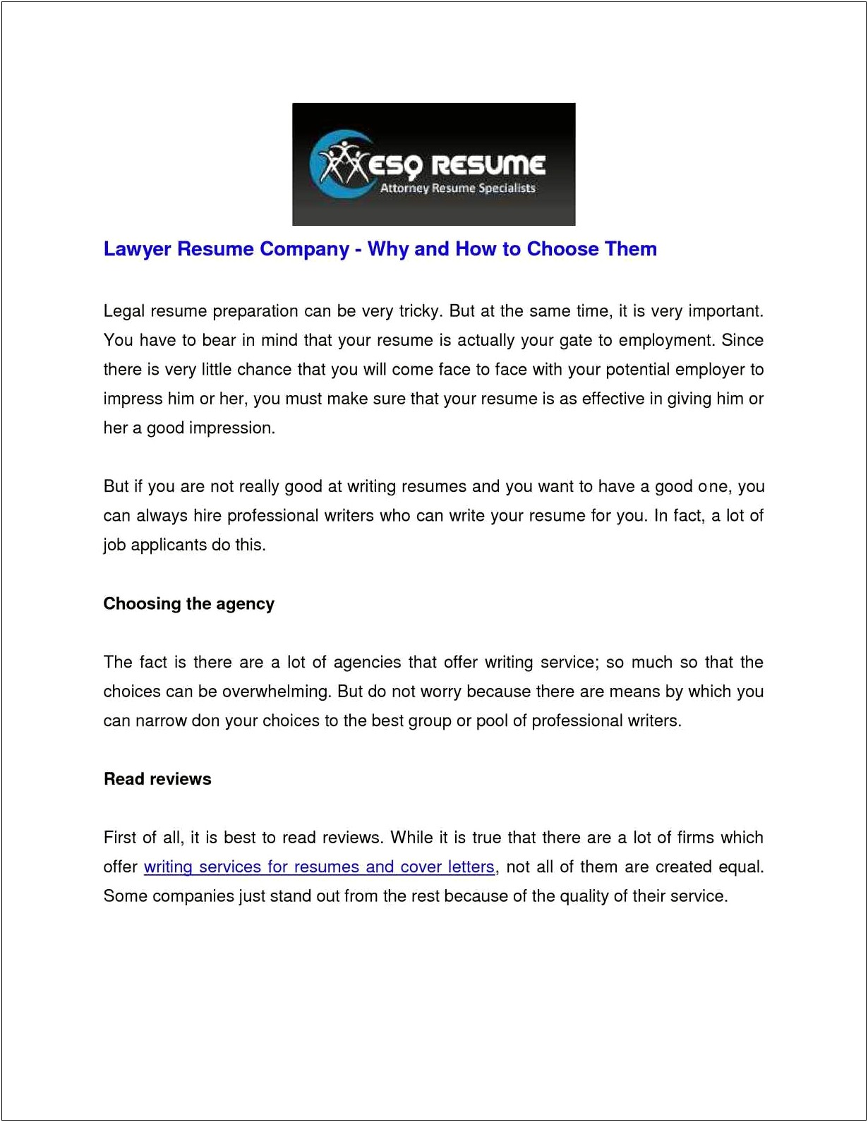 Resume And Cover Letter Writing Services Reviews