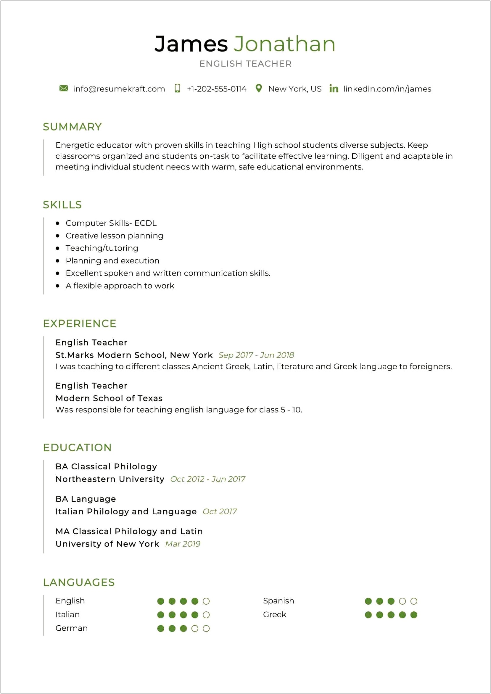 Resume Assignment For High School Students