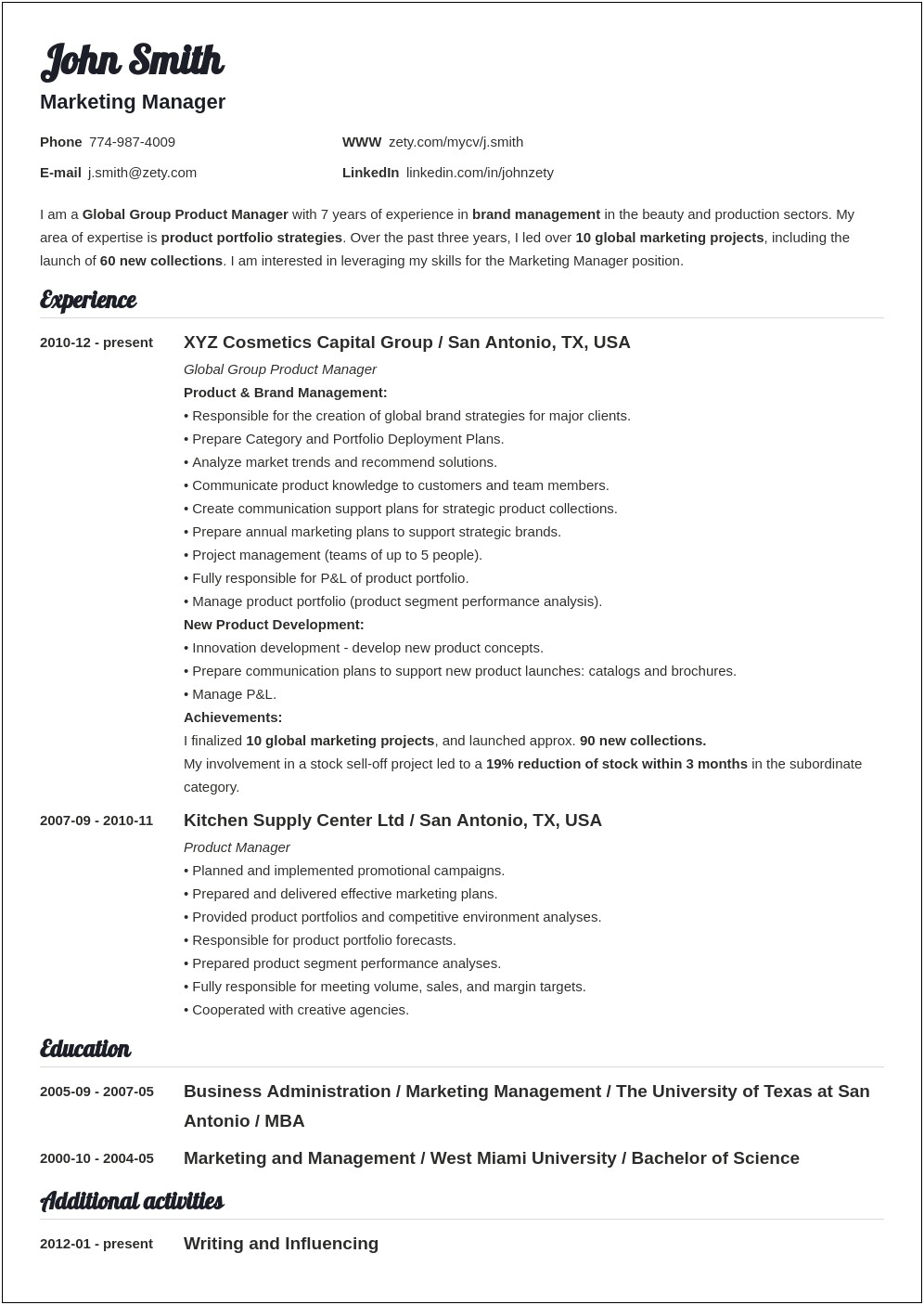 Resume Based On Education Examples