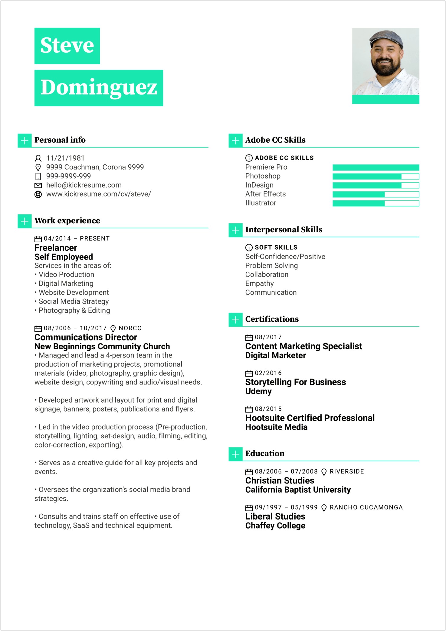 Resume Bio Examples For Graphic Designer