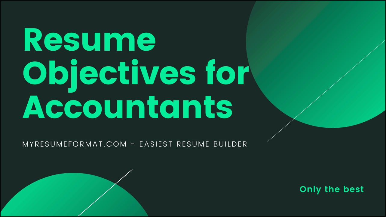 Resume Career Objective Examples Accounting