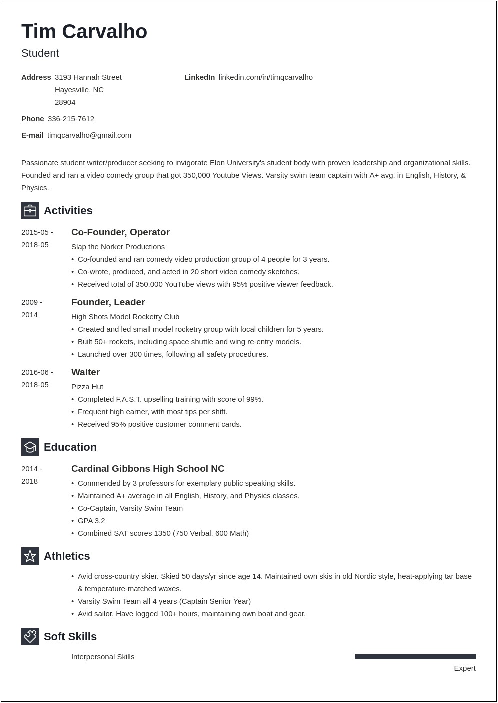 Resume College Student Template Microsoft Word