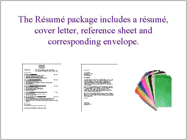 Resume Cover Letter And Reference Sheet