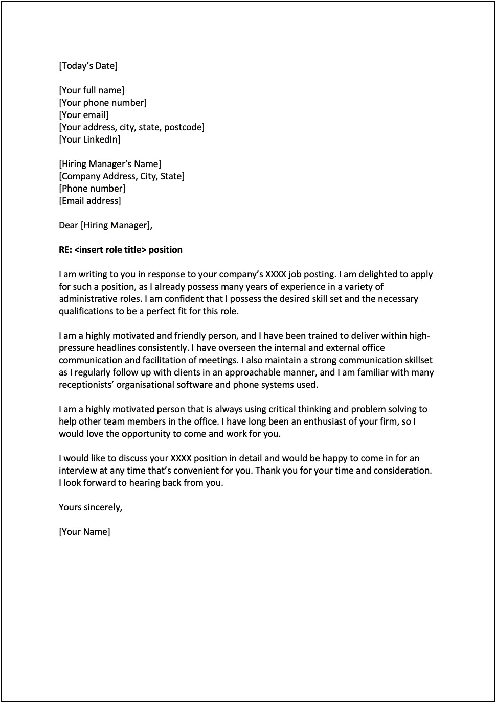 Resume Cover Letter Email Follow Up