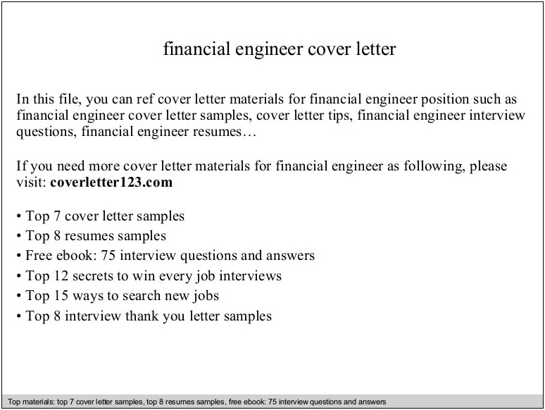 Resume Cover Letter Examples Engineer