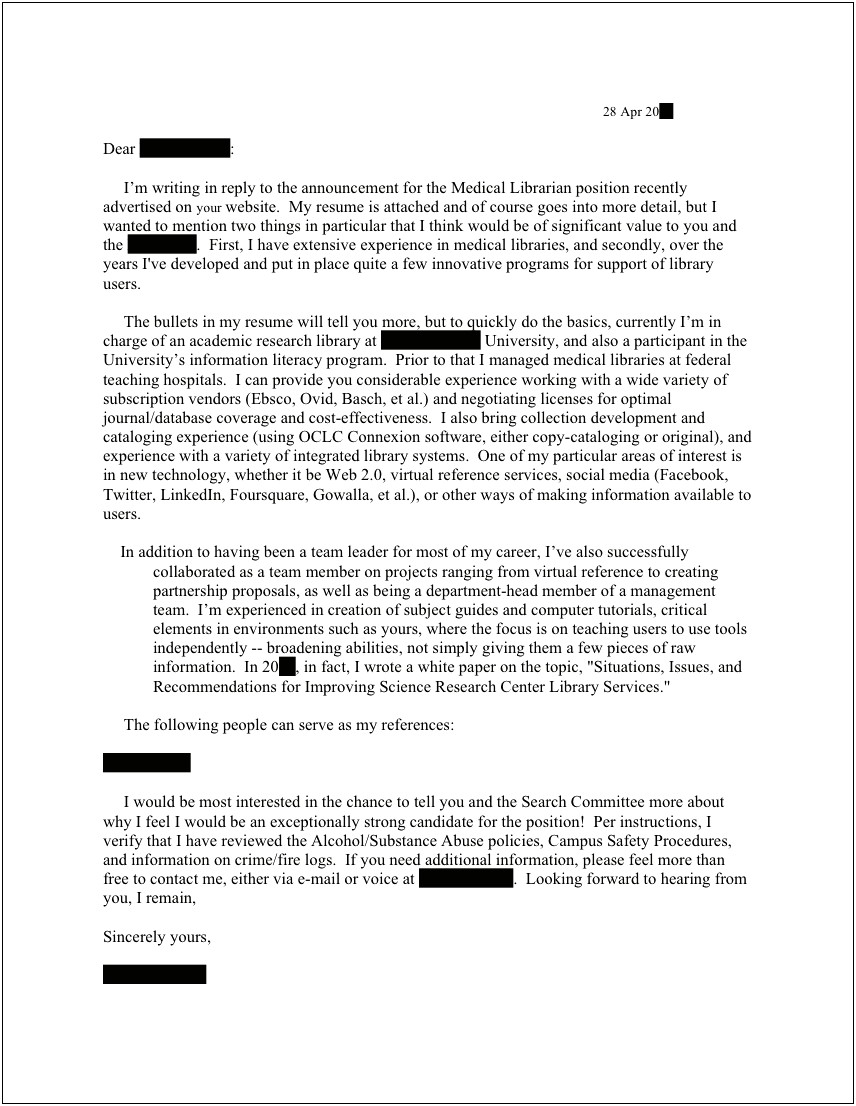 Resume Cover Letter Examples Fellowship