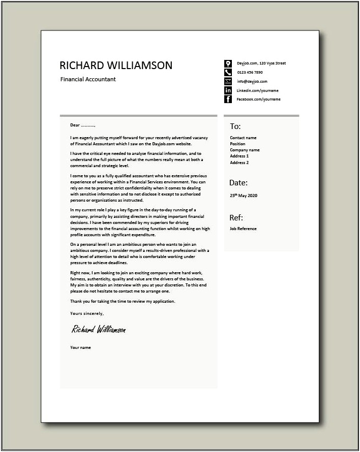 Resume Cover Letter Examples Finance