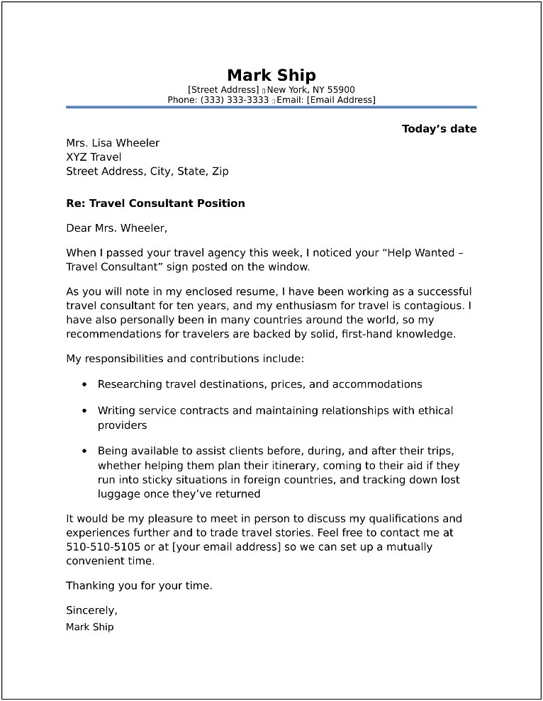 Resume Cover Letter Examples For Tour Guide