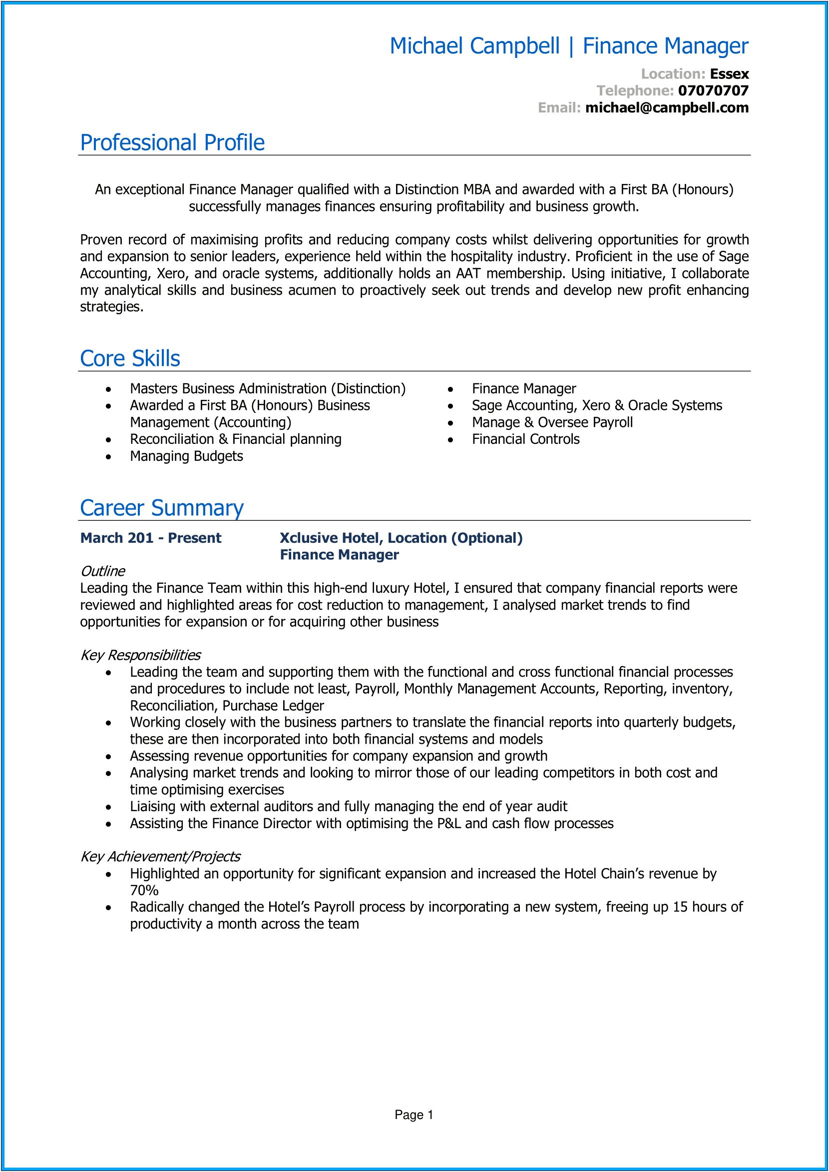 Resume Cover Letter For Automotive Finance Manager