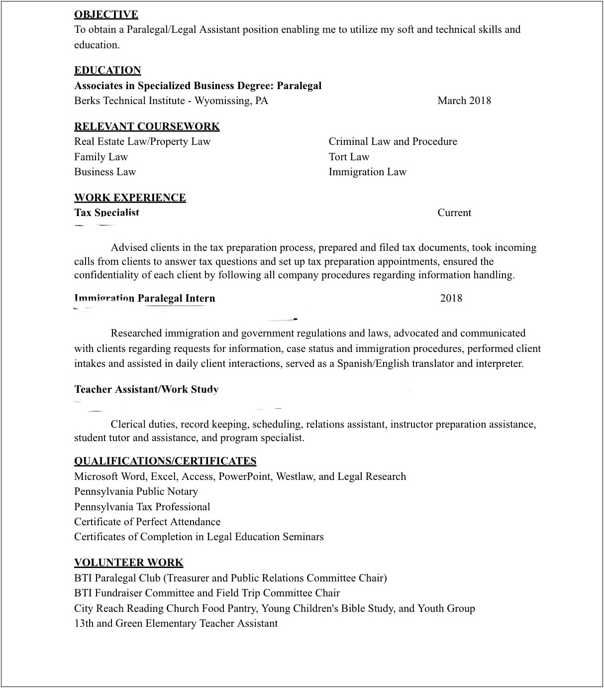 Resume Cover Letter For Legal Assistant