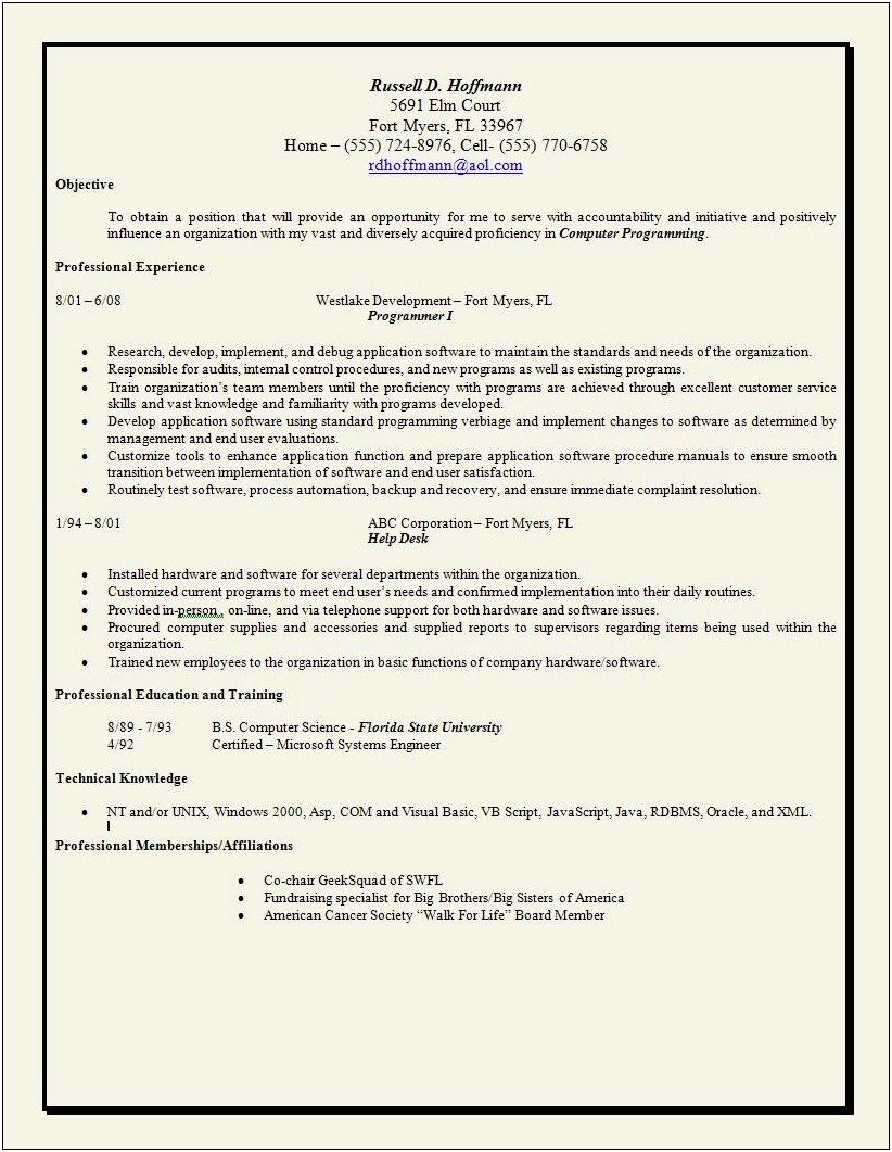 Resume Cover Letter Objective Statement