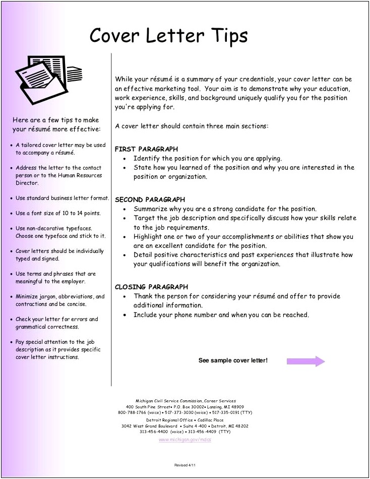 Resume Covering Letter Format Sample