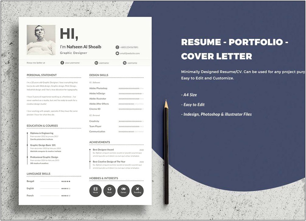 Resume Cv Vcard & Portfolio Free