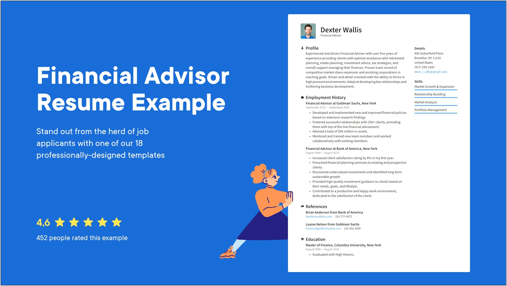 Resume Description For A Financial Advisor