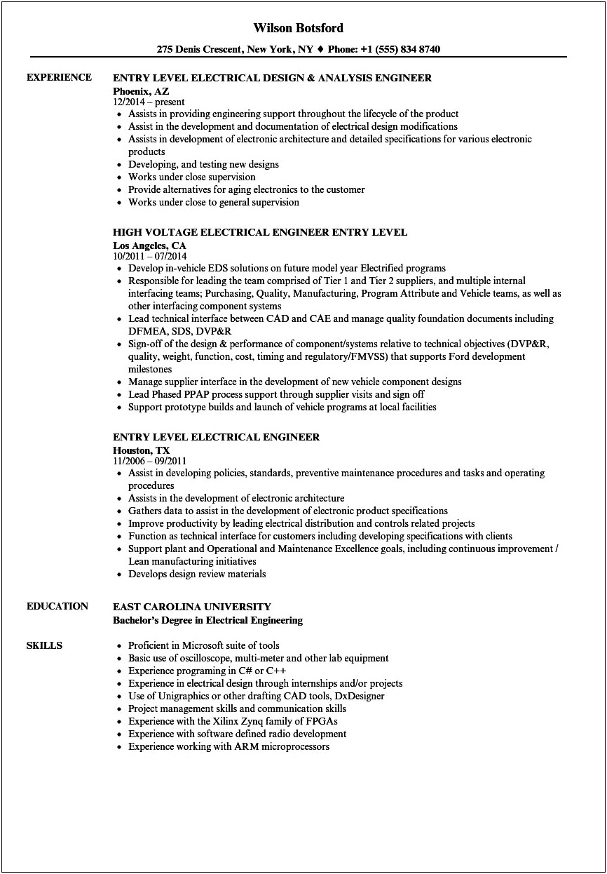 Resume Entry Level Skills Familiar With