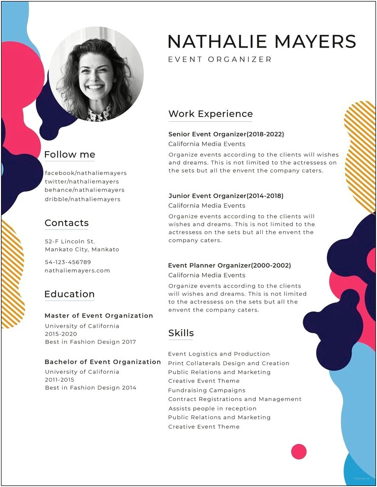 Resume Example For Fashion Designers