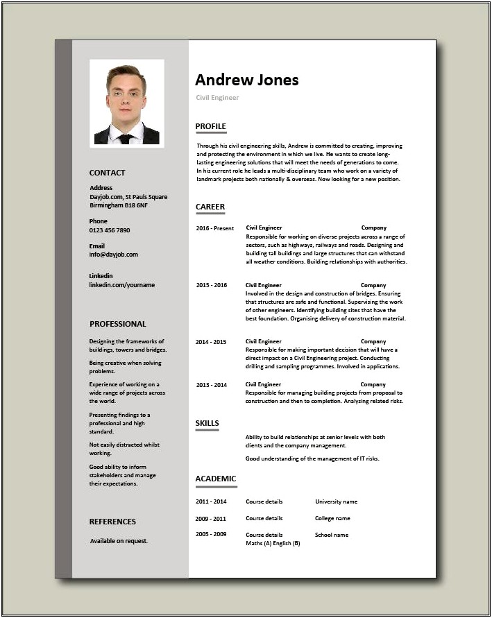Resume Example For Structural Engineer
