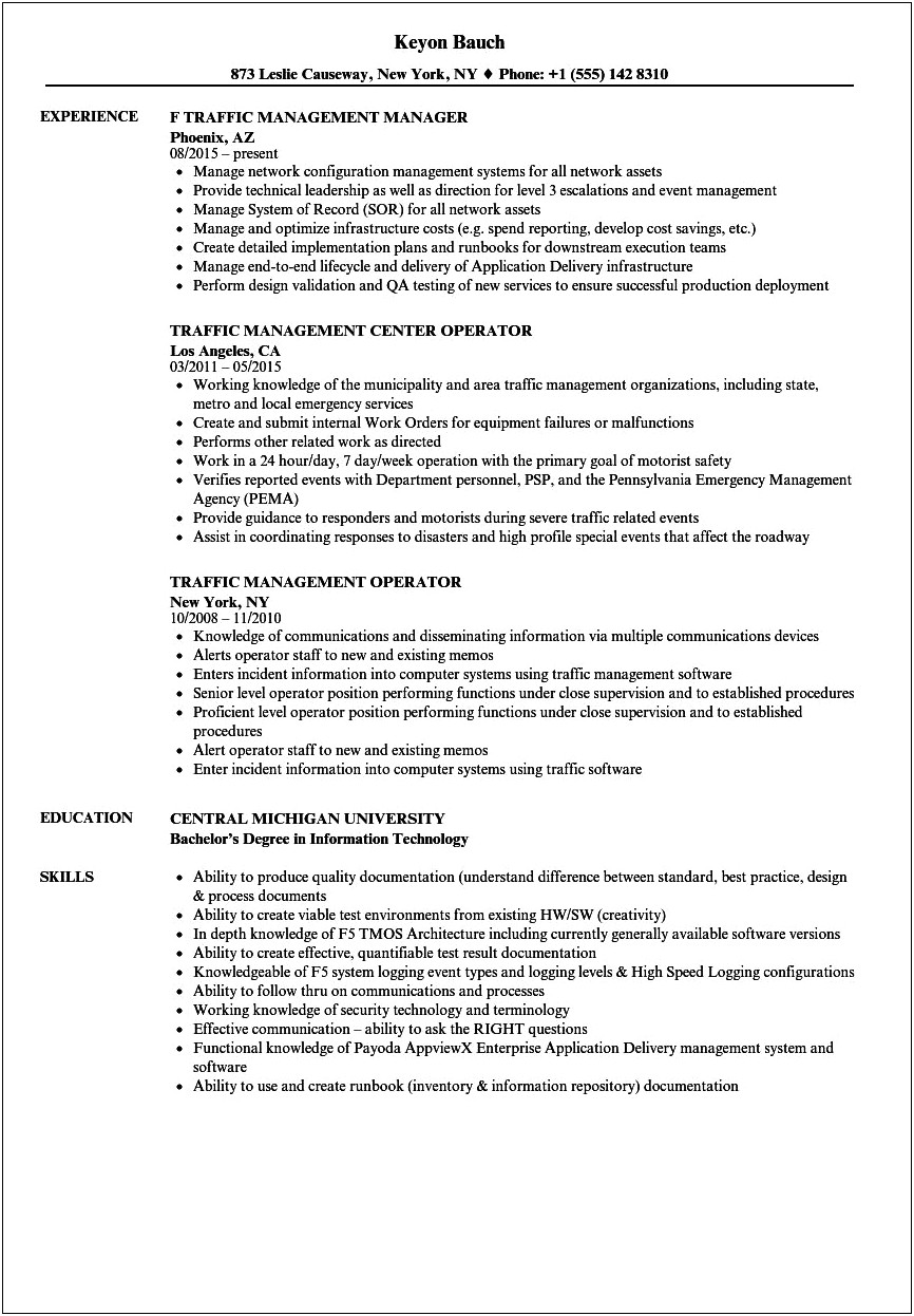 Resume Example Objective Flag Person For Transit Center