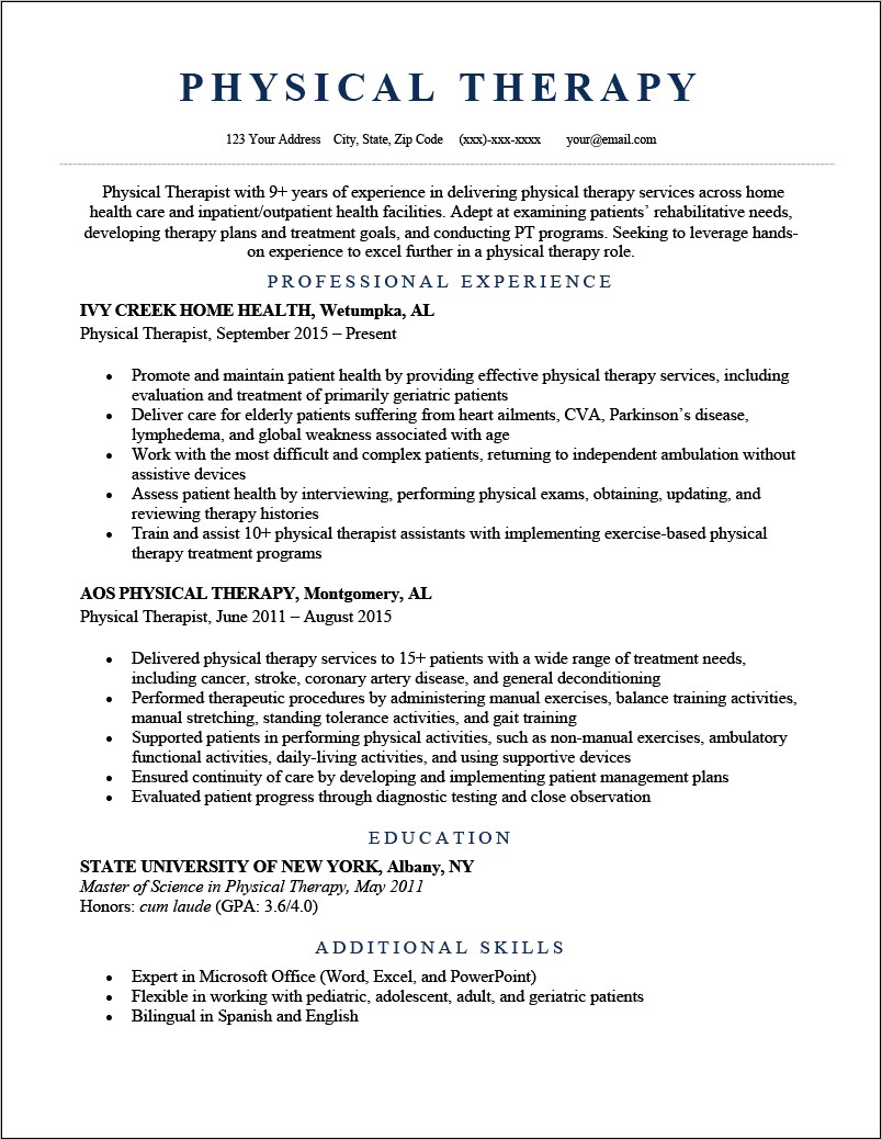 Resume Example With Skill Sets
