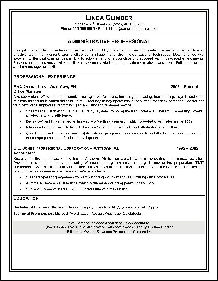 Resume Examples Administrative Assistant Objective