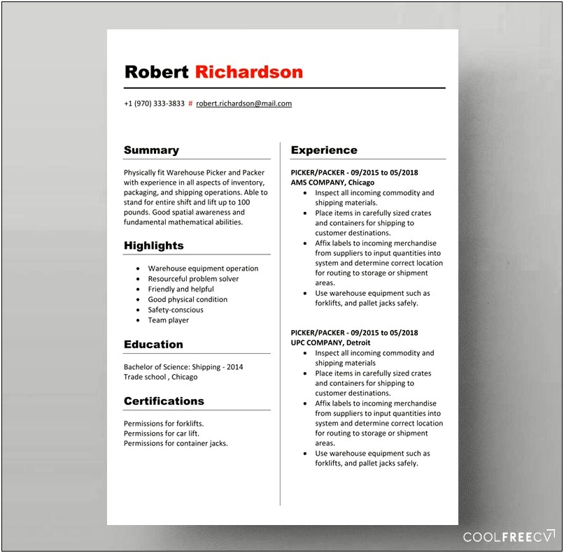 Resume Examples Assembly Line Worker