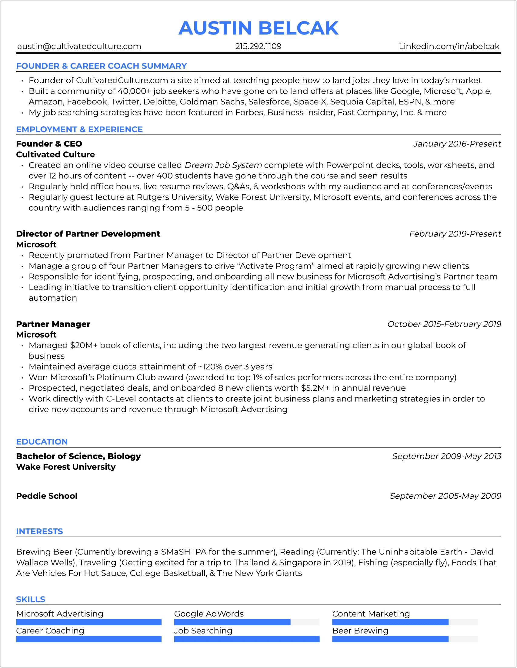 Resume Examples Career Center Wake Forest
