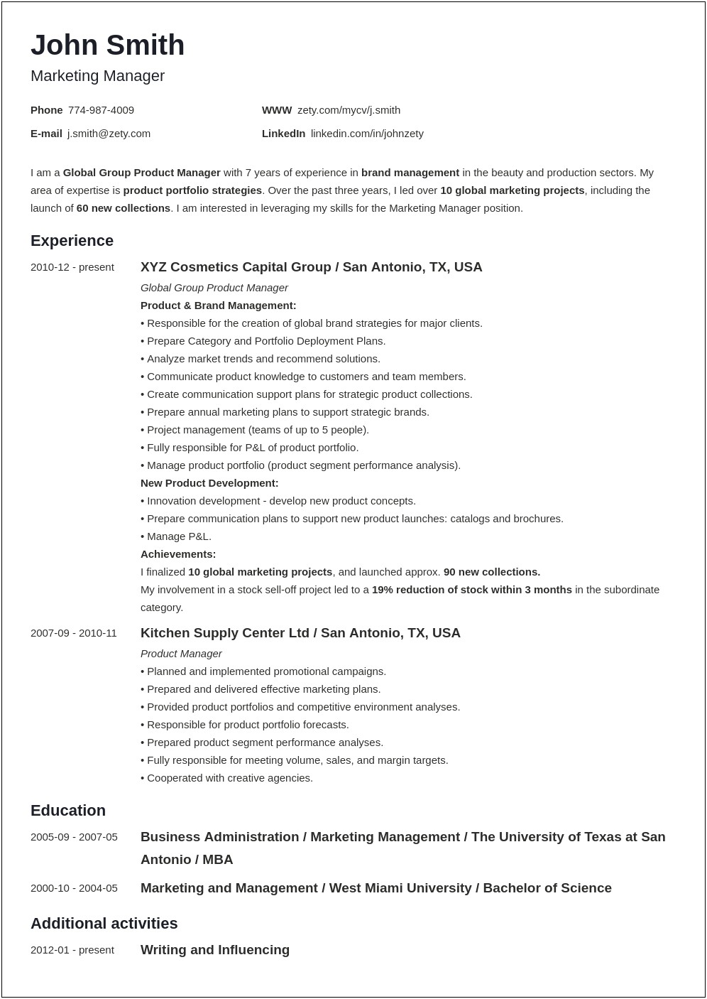 Resume Examples Education And Training