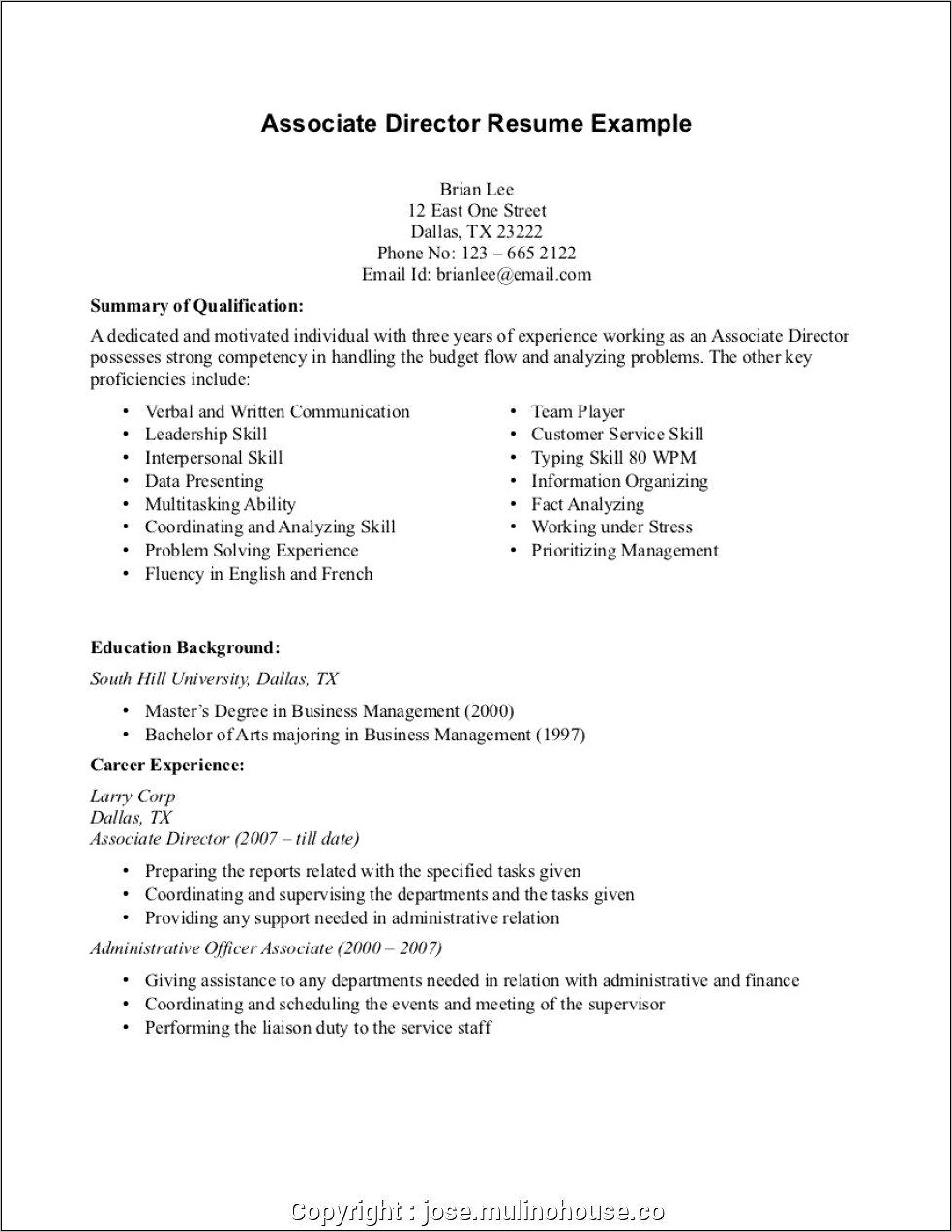 Resume Examples Entry Level Sales