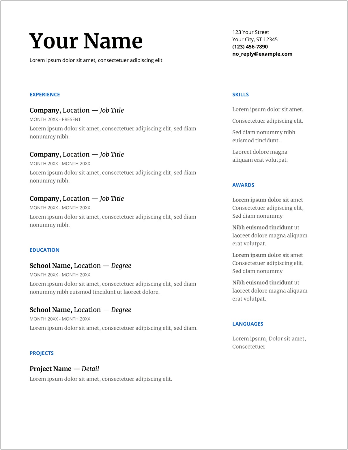 Resume Examples For 19 Year Old