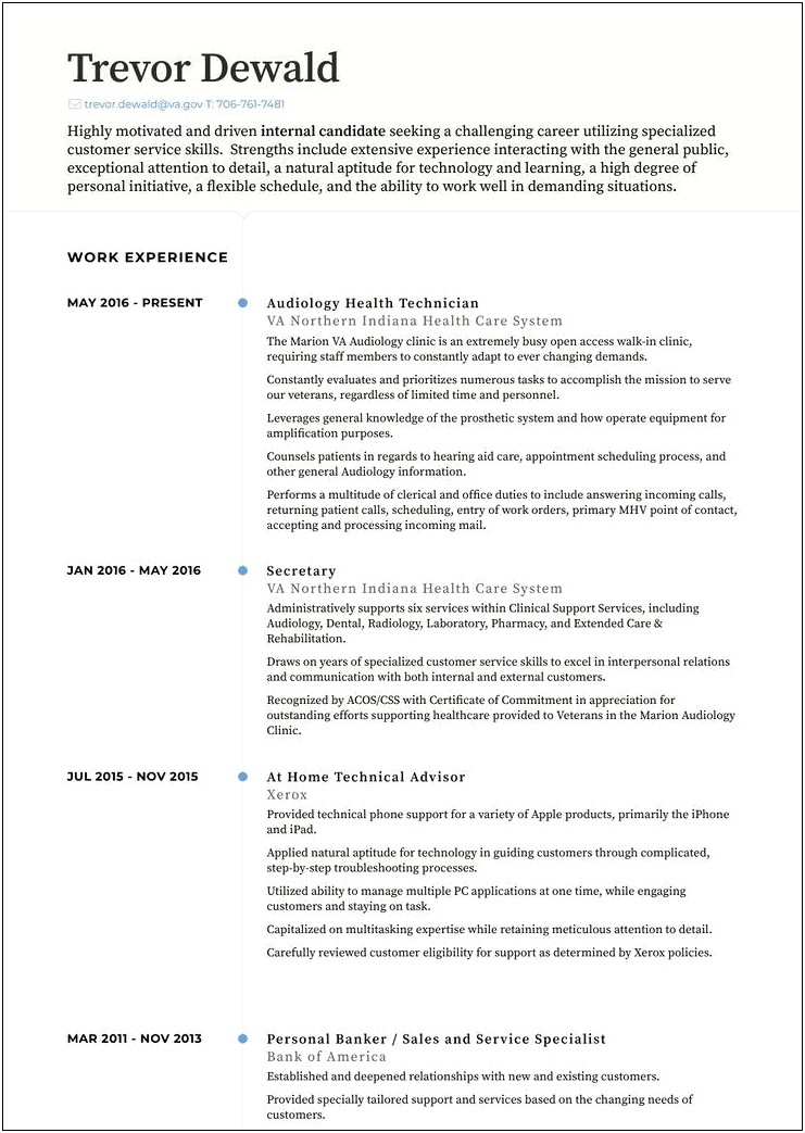 Resume Examples For A Bank Job