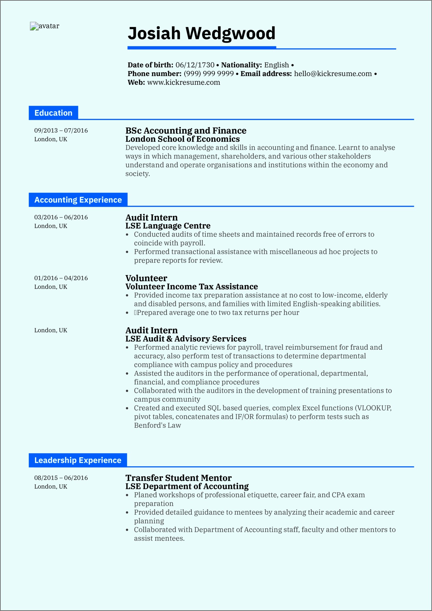 Resume Examples For Accounting Jobs