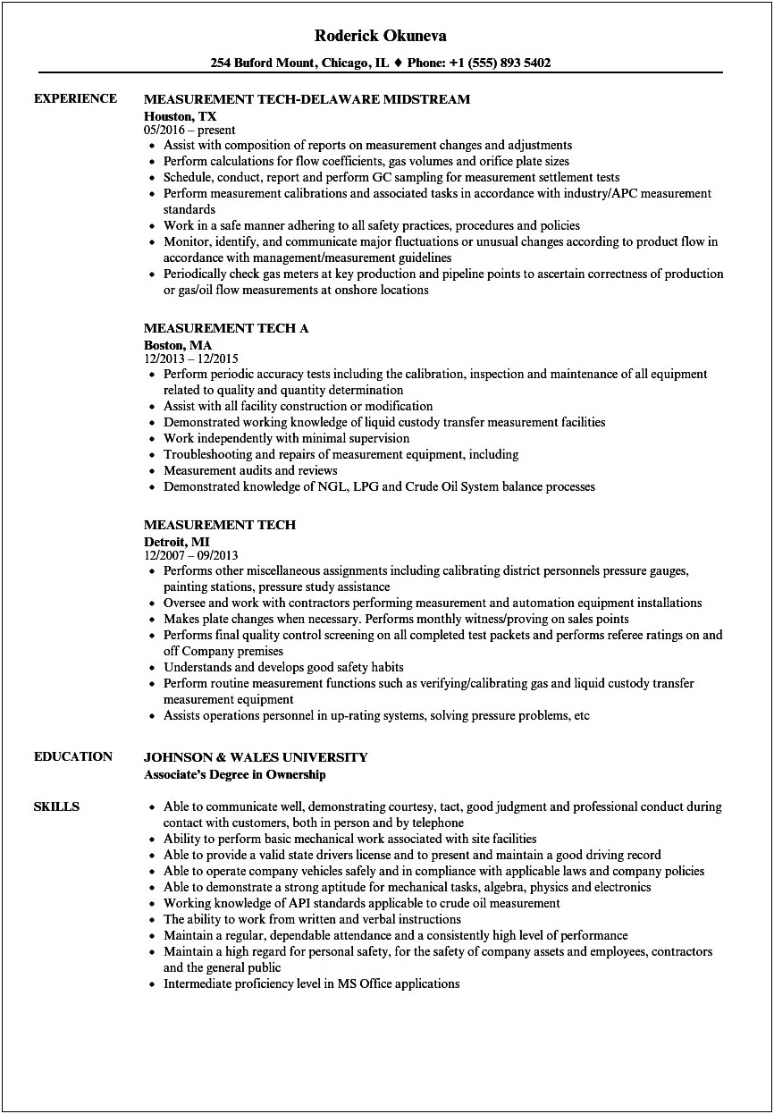 Resume Examples For Blm Technician Jobs