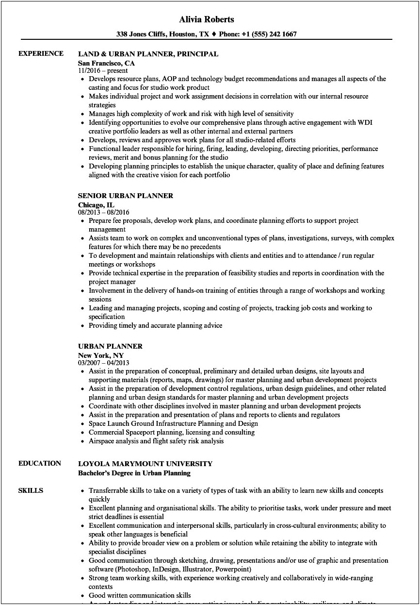 Resume Examples For City Jobs