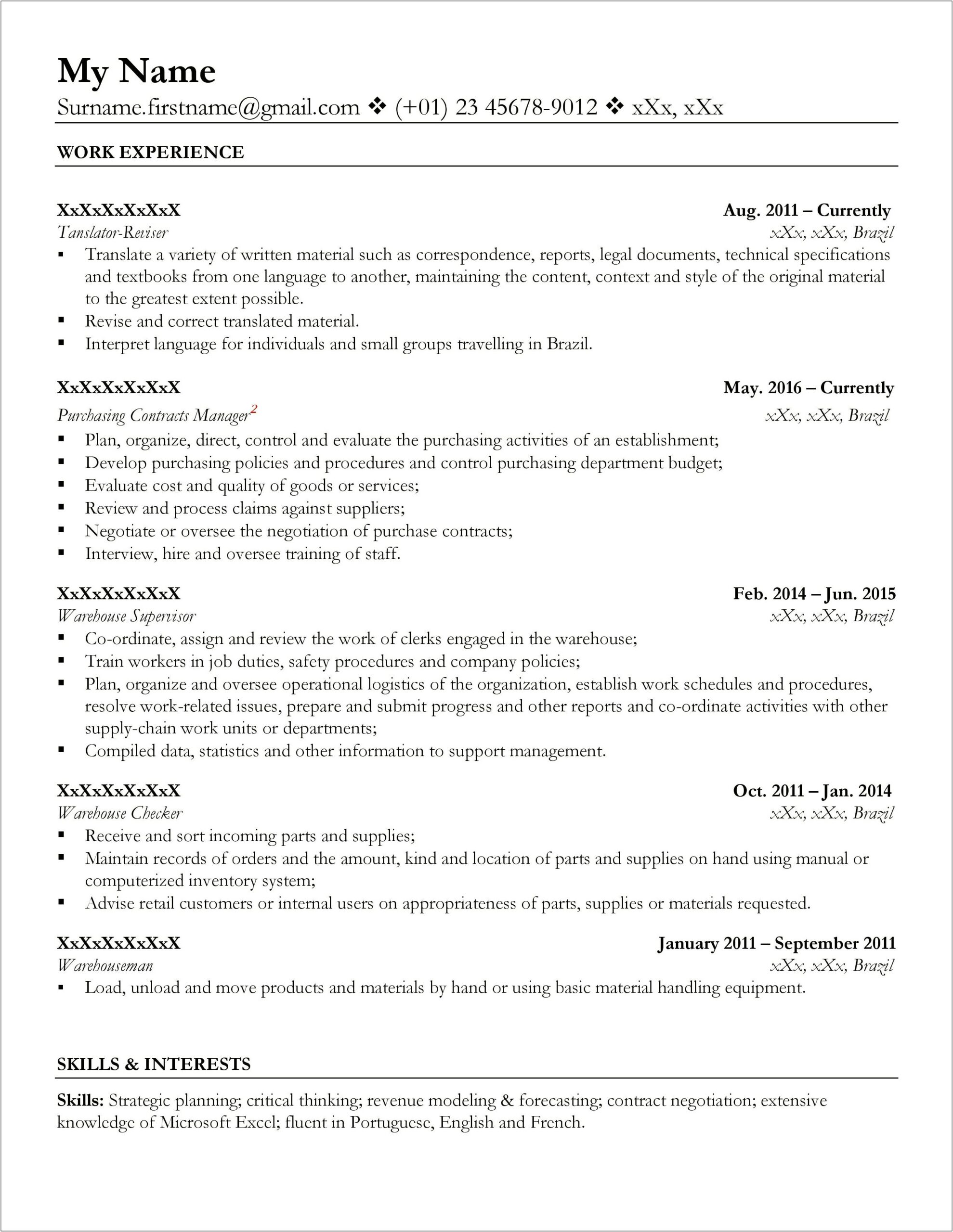 Resume Examples For College Dropouts