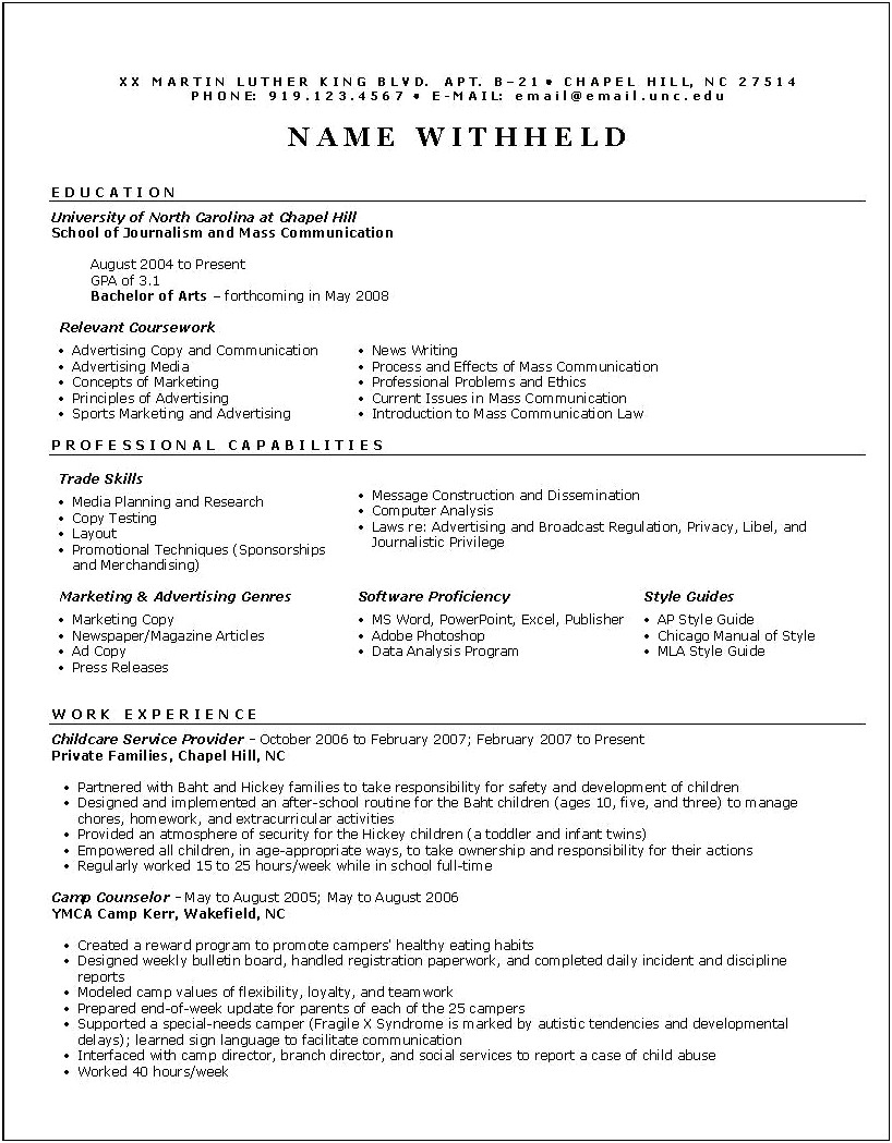 Resume Examples For Construction Sales