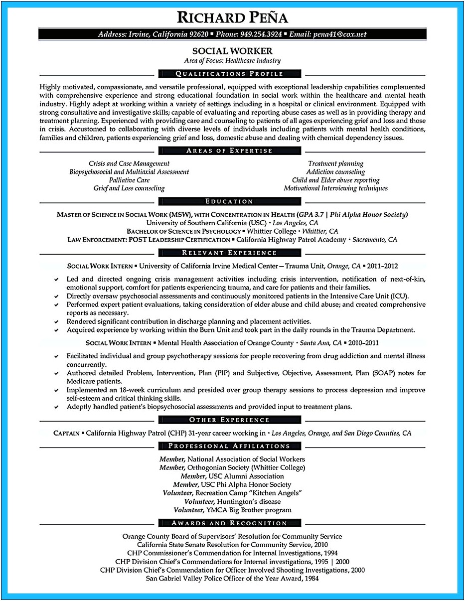 Resume Examples For Criminal Justice Majors