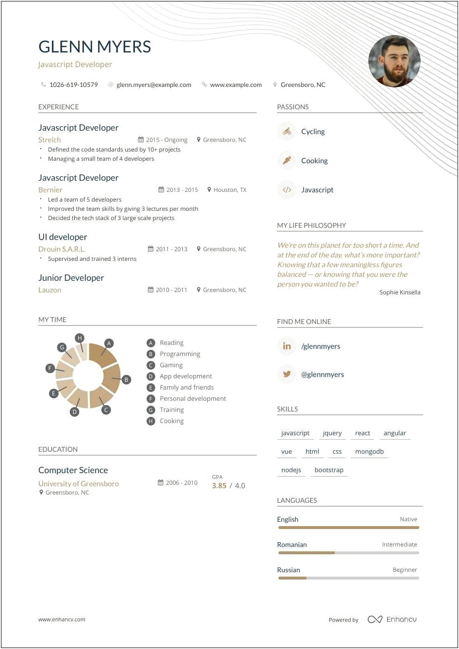 Resume Examples For Game Developers