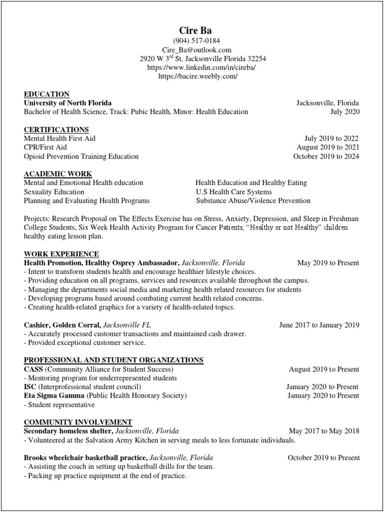 Resume Examples For Golden Corral Cashier