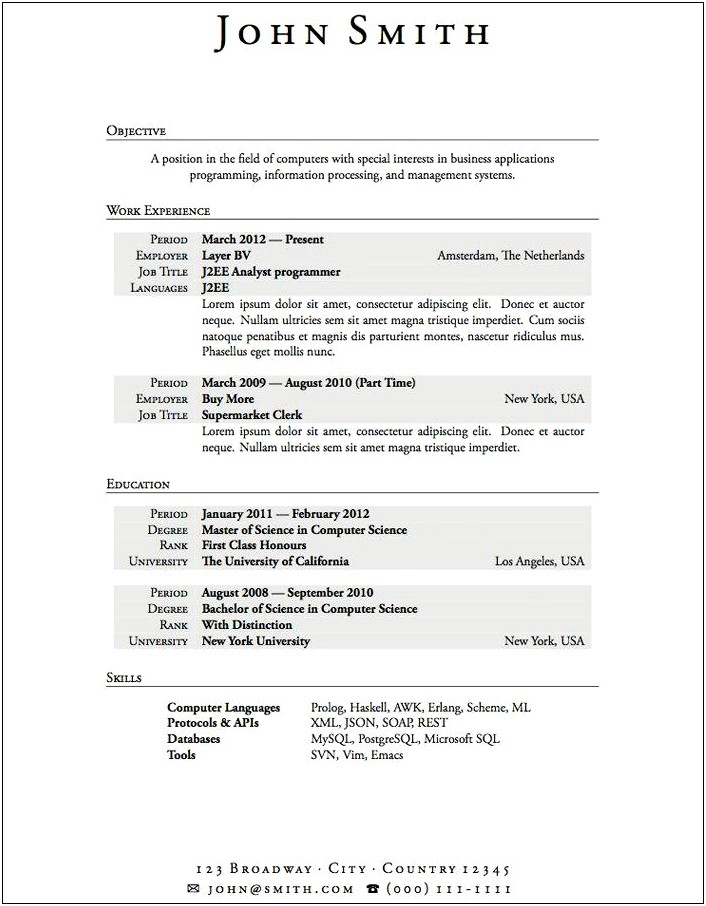 Resume Examples For Highschool Students With Little Experience