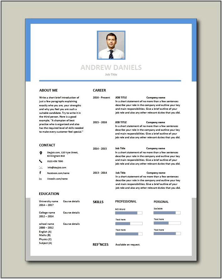 Resume Examples For Job Interviews