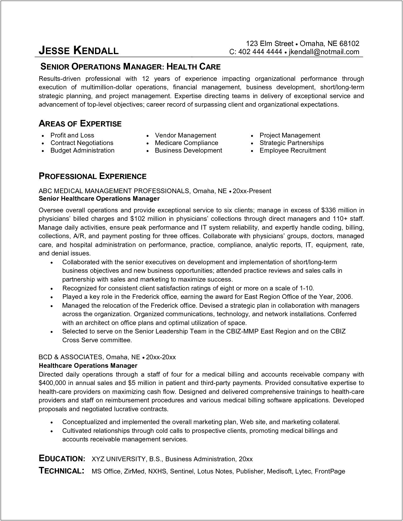 Resume Examples For Operations Manager Position Objective