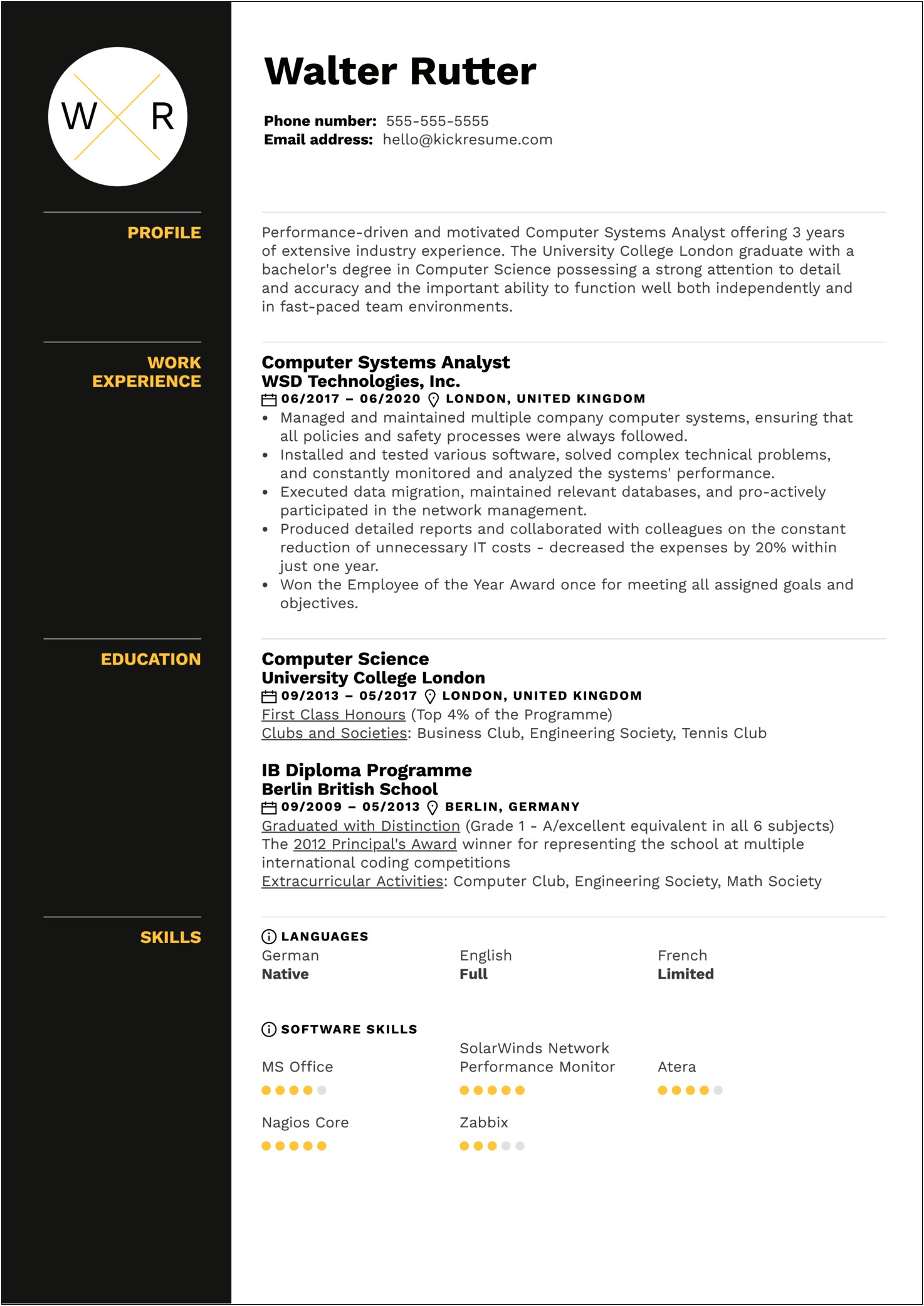 Resume Examples For Programmer Analyst