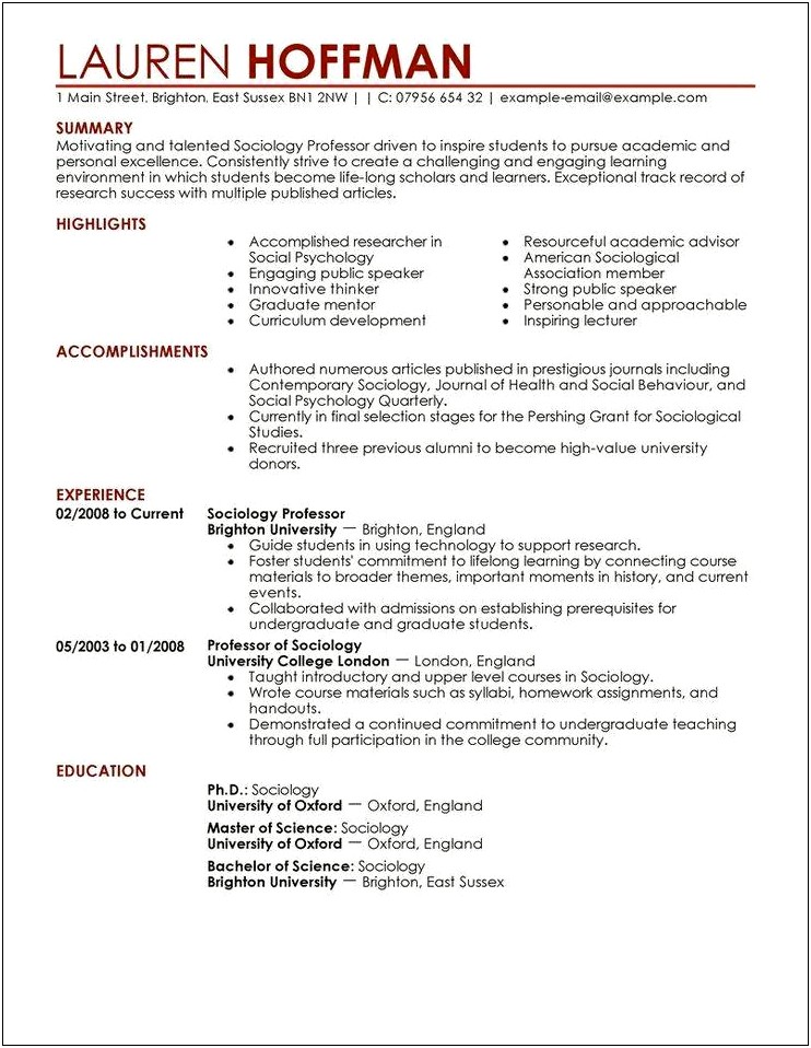 Resume Examples For Public Health